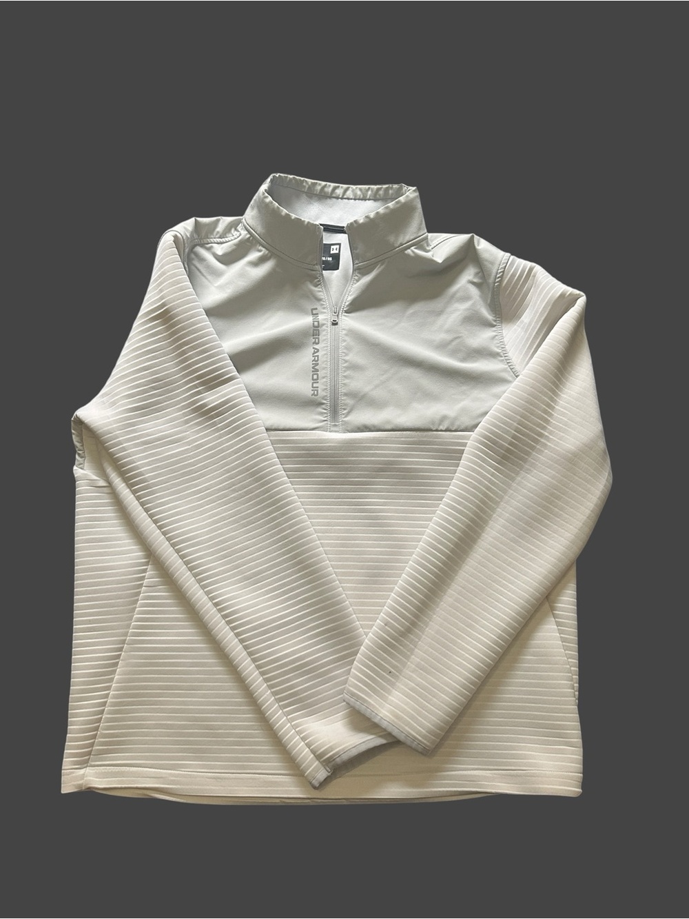 Under Armour Men’s Cream Quarter-Zip Golf Pullover Sweater